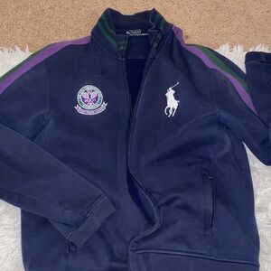 Ralph Lauren Dark Blue Jacket with Purple and Green Stripes